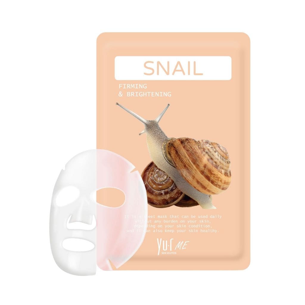 YU.R Me lakštinė veido kaukė su sraigių mucino filtratu Snail Sheet Mask, 1vnt.