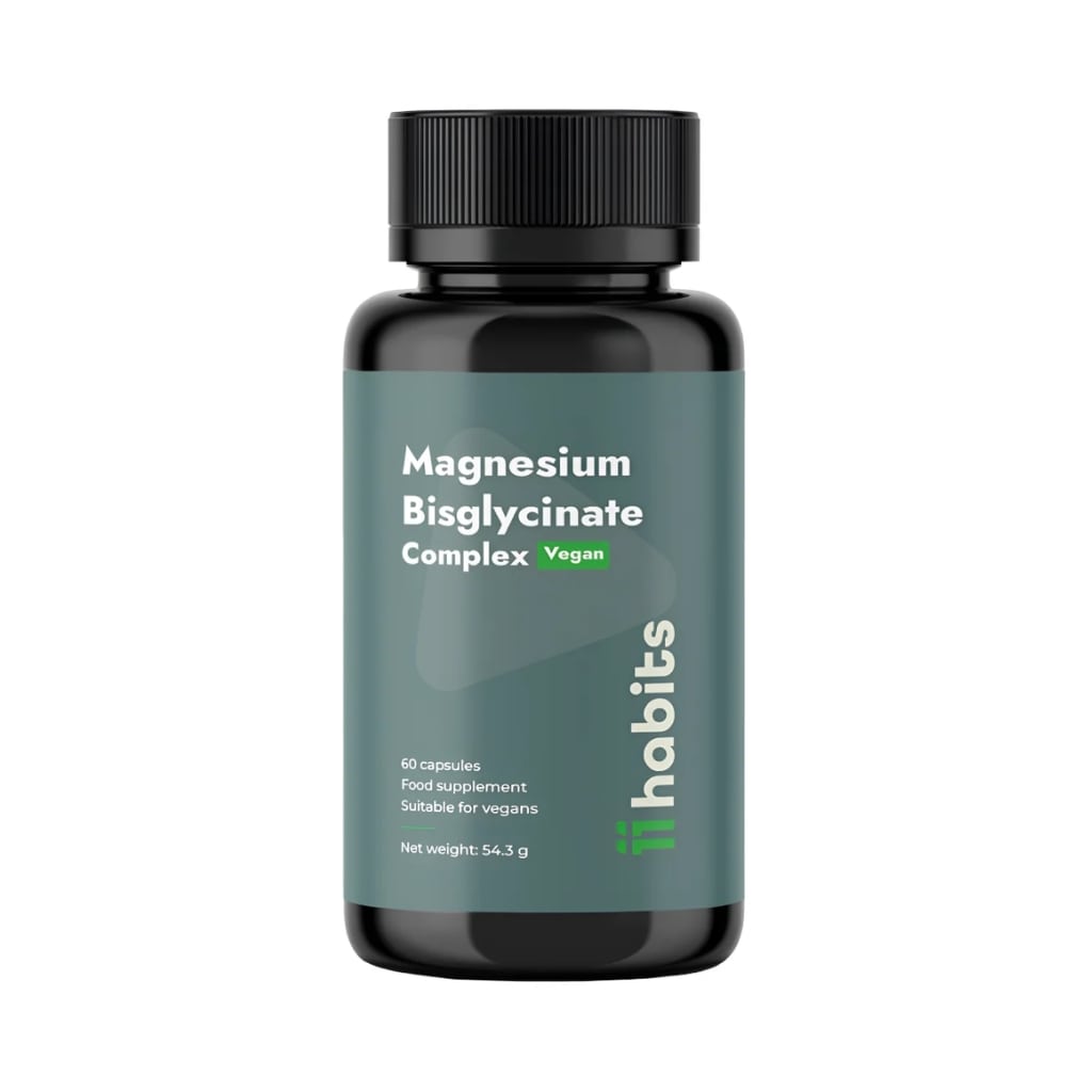 11 Habits Magnis, bisglicinatas 100mg, Magnesium Bisglycinate Vegan Complex, 60 kapsulių